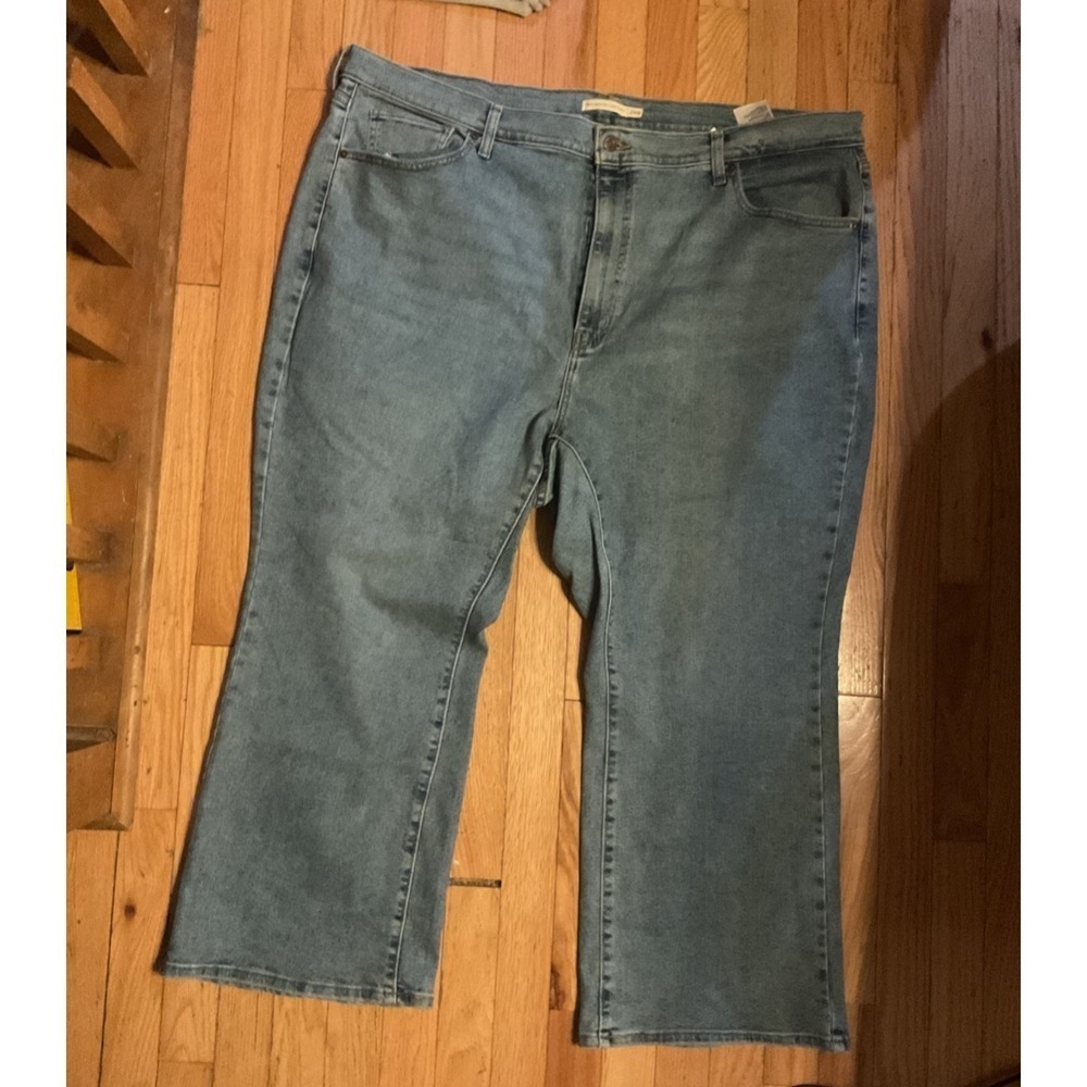 Levis‎ 24W High Waisted Crop Flare Blue Jeans T49-2